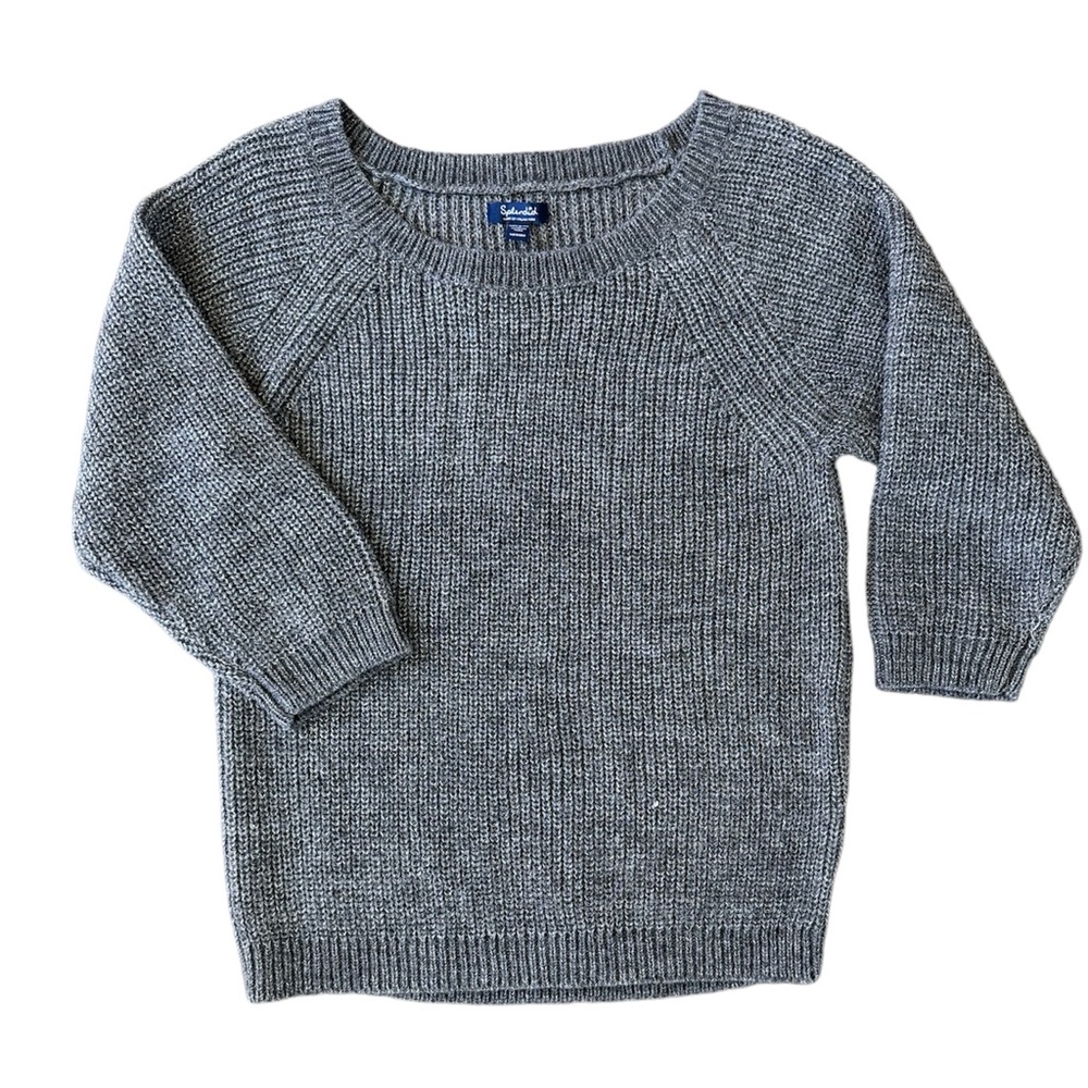 Splendid 3/4 Sleeve Alpaca Wool Blend Italian Yarn Sweater Grey Size Medium